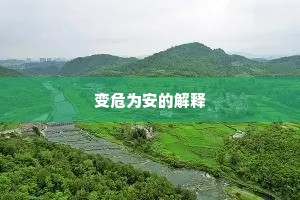 变危为安的解释