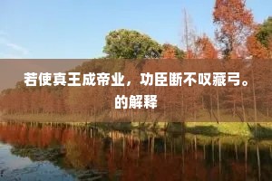 若使真王成帝业，功臣断不叹藏弓。的解释