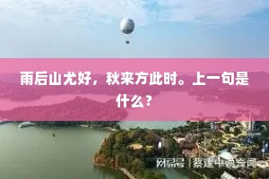 雨后山尤好，秋来方此时。上一句是什么？