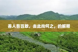 善人吾岂敢，去此尚何之。的解释