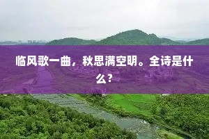 临风歌一曲，秋思满空明。全诗是什么？