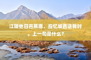 江陵他日芭蕉雨，应忆城西送我时。上一句是什么？