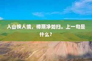 入山换人境，樟荫净如扫。上一句是什么？