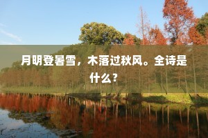 月明登暑雪，木落过秋风。全诗是什么？