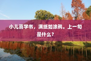 小儿喜学书，满纸如涂鸦。上一句是什么？