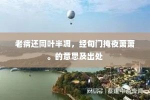 老病还同叶半凋，经旬门掩夜萧萧。的意思及出处