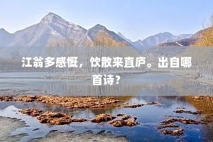 江翁多感慨，饮散来直庐。出自哪首诗？