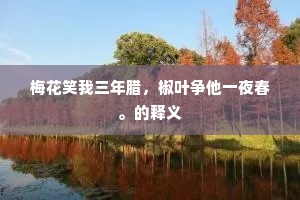 梅花笑我三年腊，椒叶争他一夜春。的释义