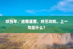 叹当年、追猴逐鹿，终烹功狗。上一句是什么？