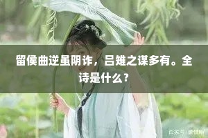 留侯曲逆虽阴诈，吕雉之谋多有。全诗是什么？