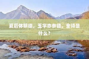 夏后体明德，玉字亦参错。全诗是什么？