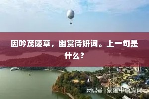 因吟茂陵草，幽赏待妍词。上一句是什么？