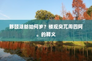 夥颐湖舫始何岁？楼观突兀周四阿。的释义