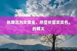 执鞭岂为文章业，所至长留奕奕名。的释义