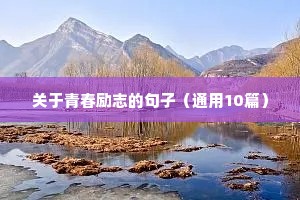 关于青春励志的句子（通用10篇）