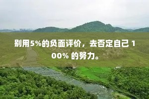 别用5%的负面评价，去否定自己 100% 的努力。