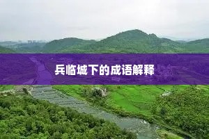 兵临城下的成语解释