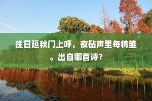 往日延秋门上呼，夜砧声里每将雏。出自哪首诗？