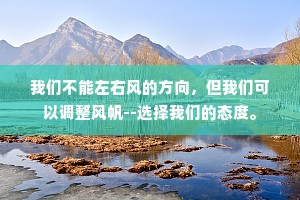 我们不能左右风的方向，但我们可以调整风帆--选择我们的态度。