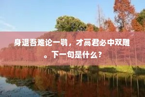身退吾难论一鹗，才高君必中双雕。下一句是什么？