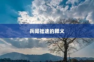 兵闻拙速的释义