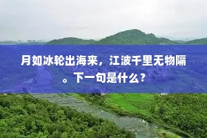 月如冰轮出海来，江波千里无物隔。下一句是什么？