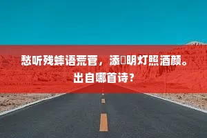 愁听残蟀语荒菅，添爇明灯照酒颜。出自哪首诗？