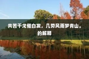 共苦干戈催白发，几劳风雨梦青山。的解释