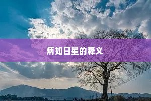 炳如日星的释义