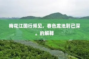 梅花江国行频见，春色龙池到已深。的解释