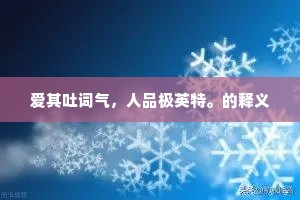 爱其吐词气，人品极英特。的释义
