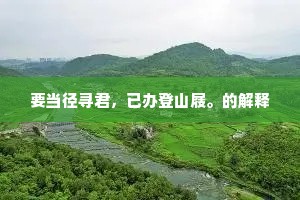 要当径寻君，已办登山屐。的解释