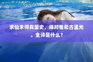 求仙未得真箫史，择对惟希古孟光。全诗是什么？