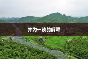 并为一谈的解释