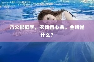 乃公根柢学，衣传自心会。全诗是什么？