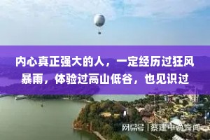 内心真正强大的人，一定经历过狂风暴雨，体验过高山低谷，也见识过人生百态。没本事的人才会嗷嗷乱叫。