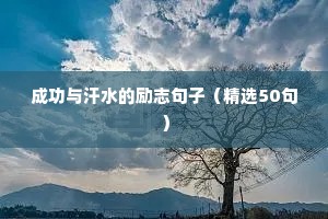 成功与汗水的励志句子（精选50句）