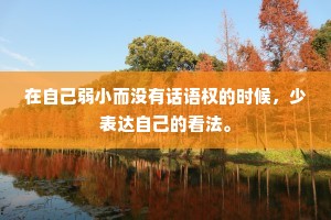 在自己弱小而没有话语权的时候，少表达自己的看法。