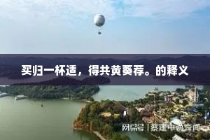 买归一杯适，得共黄葵荐。的释义