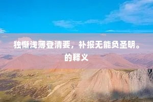 独惭浅薄登清要，补报无能负圣明。的释义