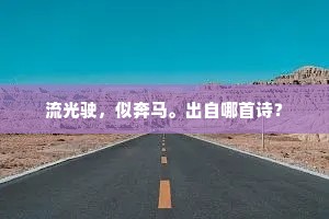 流光驶，似奔马。出自哪首诗？