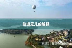 伯道无儿的解释