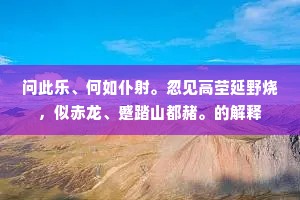 问此乐、何如仆射。忽见高茔延野烧，似赤龙、蹙踏山都赭。的解释