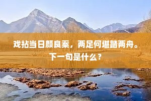 戏拈当日颜良案，两足何堪踏两舟。下一句是什么？