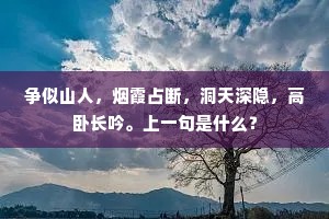争似山人，烟霞占断，洞天深隐，高卧长吟。上一句是什么？