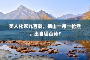 美人化冢九百载，孤山一吊一怆然。出自哪首诗？