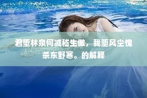 君堕林泉何减嵇生傲，我堕风尘愧杀东野寒。的解释