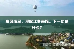 东风尚早，漫叹江乡来晚。下一句是什么？
