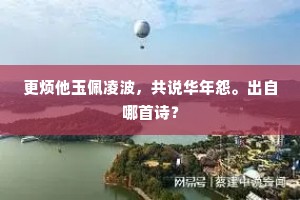 更烦他玉佩凌波，共说华年怨。出自哪首诗？