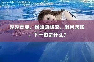 漠漠青芜，想陵阳跋浪，漱月含珠。下一句是什么？